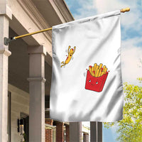 Funny French Fry Jumping Into Fries Box Garden Flag Fast Food Lover