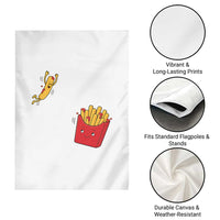 Funny French Fry Jumping Into Fries Box Garden Flag Fast Food Lover