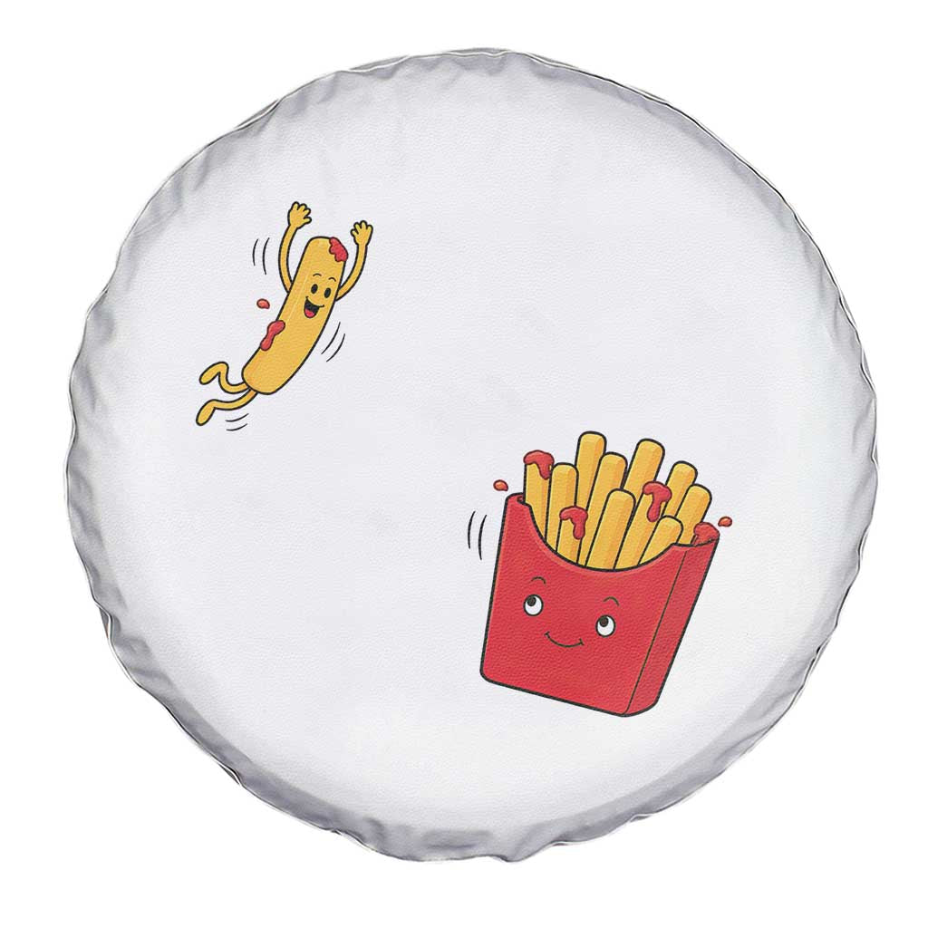 Funny French Fry Jumping Into Fries Box Spare Tire Cover Fast Food Lover