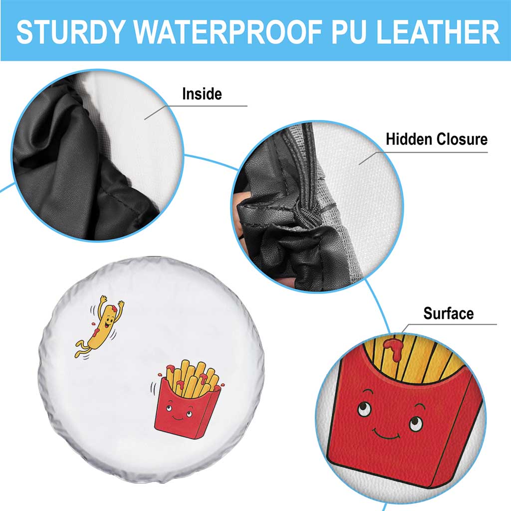 Funny French Fry Jumping Into Fries Box Spare Tire Cover Fast Food Lover