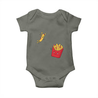Funny French Fry Jumping Into Fries Box Baby Onesie Fast Food Lover
