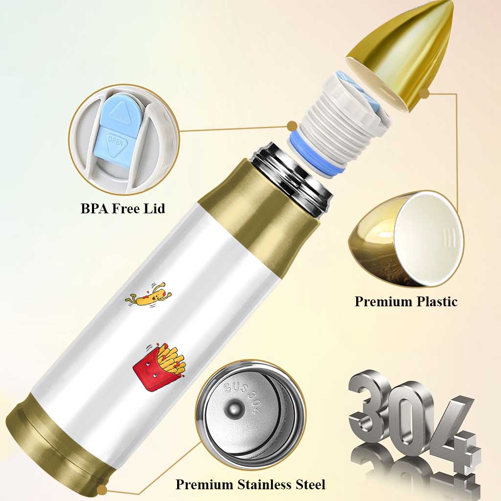 Funny French Fry Jumping Into Fries Box Bullet Tumbler Fast Food Lover