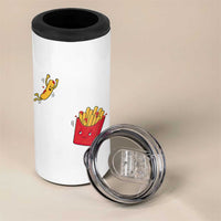 Funny French Fry Jumping Into Fries Box 4 in 1 Can Cooler Tumbler Fast Food Lover