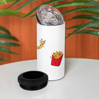 Funny French Fry Jumping Into Fries Box 4 in 1 Can Cooler Tumbler Fast Food Lover