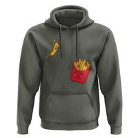 Funny French Fry Jumping Into Fries Box Hoodie Fast Food Lover