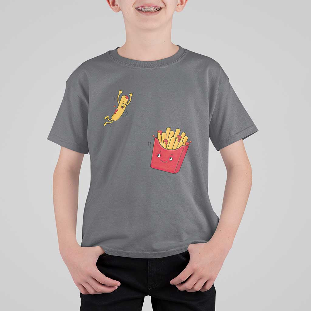 Funny French Fry Jumping Into Fries Box T Shirt For Kid Fast Food Lover