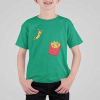 Funny French Fry Jumping Into Fries Box T Shirt For Kid Fast Food Lover