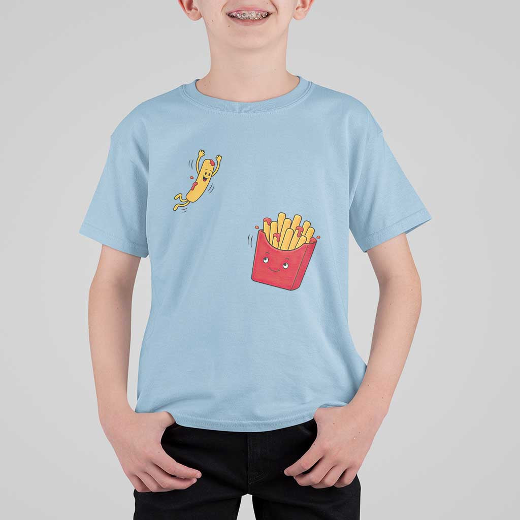 Funny French Fry Jumping Into Fries Box T Shirt For Kid Fast Food Lover