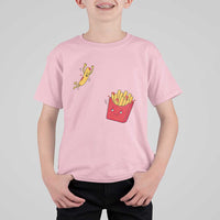 Funny French Fry Jumping Into Fries Box T Shirt For Kid Fast Food Lover
