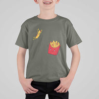 Funny French Fry Jumping Into Fries Box T Shirt For Kid Fast Food Lover