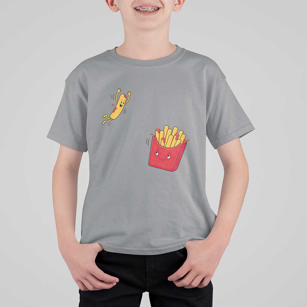 Funny French Fry Jumping Into Fries Box T Shirt For Kid Fast Food Lover