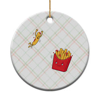 Funny French Fry Jumping Into Fries Box Ceramic Ornament Fast Food Lover