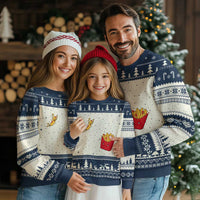 Funny French Fry Jumping Into Fries Box Ugly Christmas Sweater Fast Food Lover