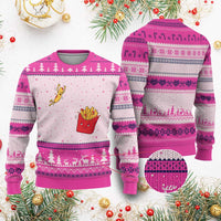 Funny French Fry Jumping Into Fries Box Ugly Christmas Sweater Fast Food Lover