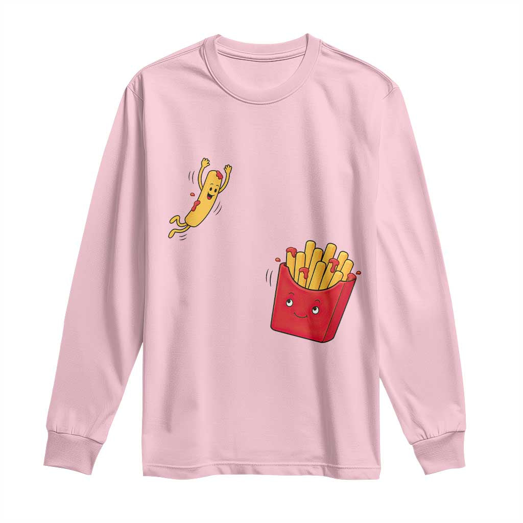 Funny French Fry Jumping Into Fries Box Long Sleeve Shirt Fast Food Lover