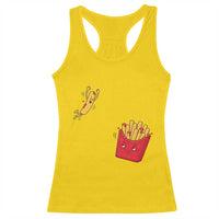 Funny French Fry Jumping Into Fries Box Racerback Tank Top Fast Food Lover
