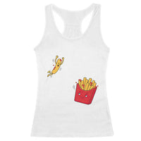 Funny French Fry Jumping Into Fries Box Racerback Tank Top Fast Food Lover