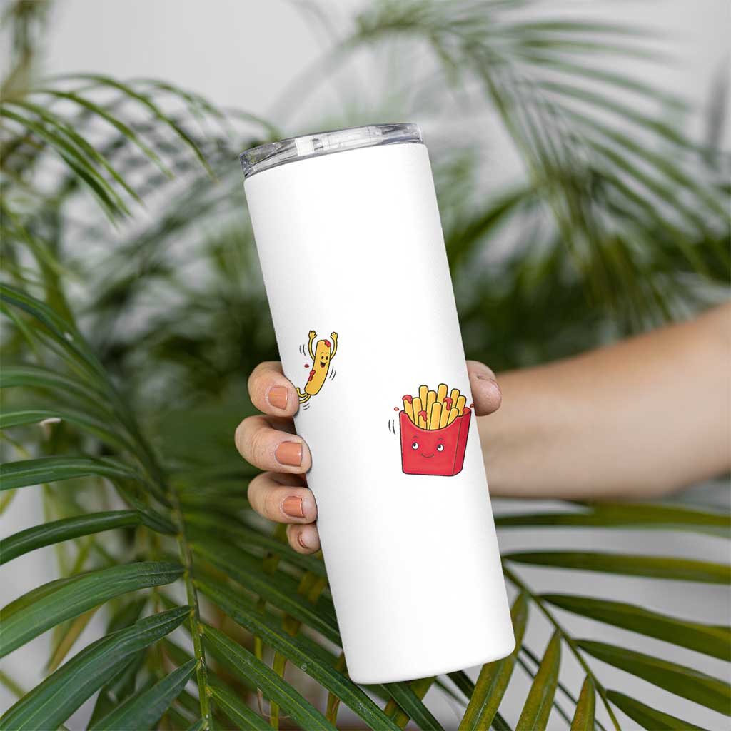 Funny French Fry Jumping Into Fries Box Skinny Tumbler Fast Food Lover