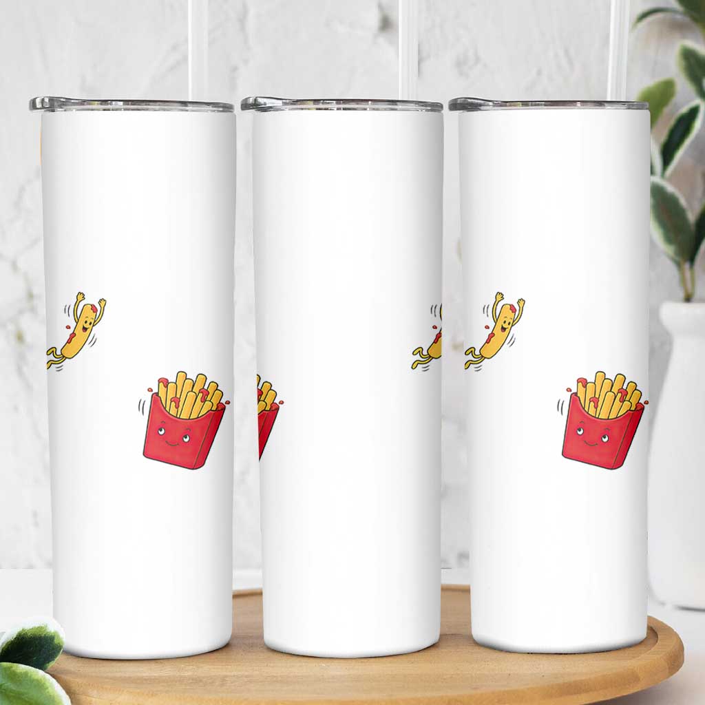 Funny French Fry Jumping Into Fries Box Skinny Tumbler Fast Food Lover