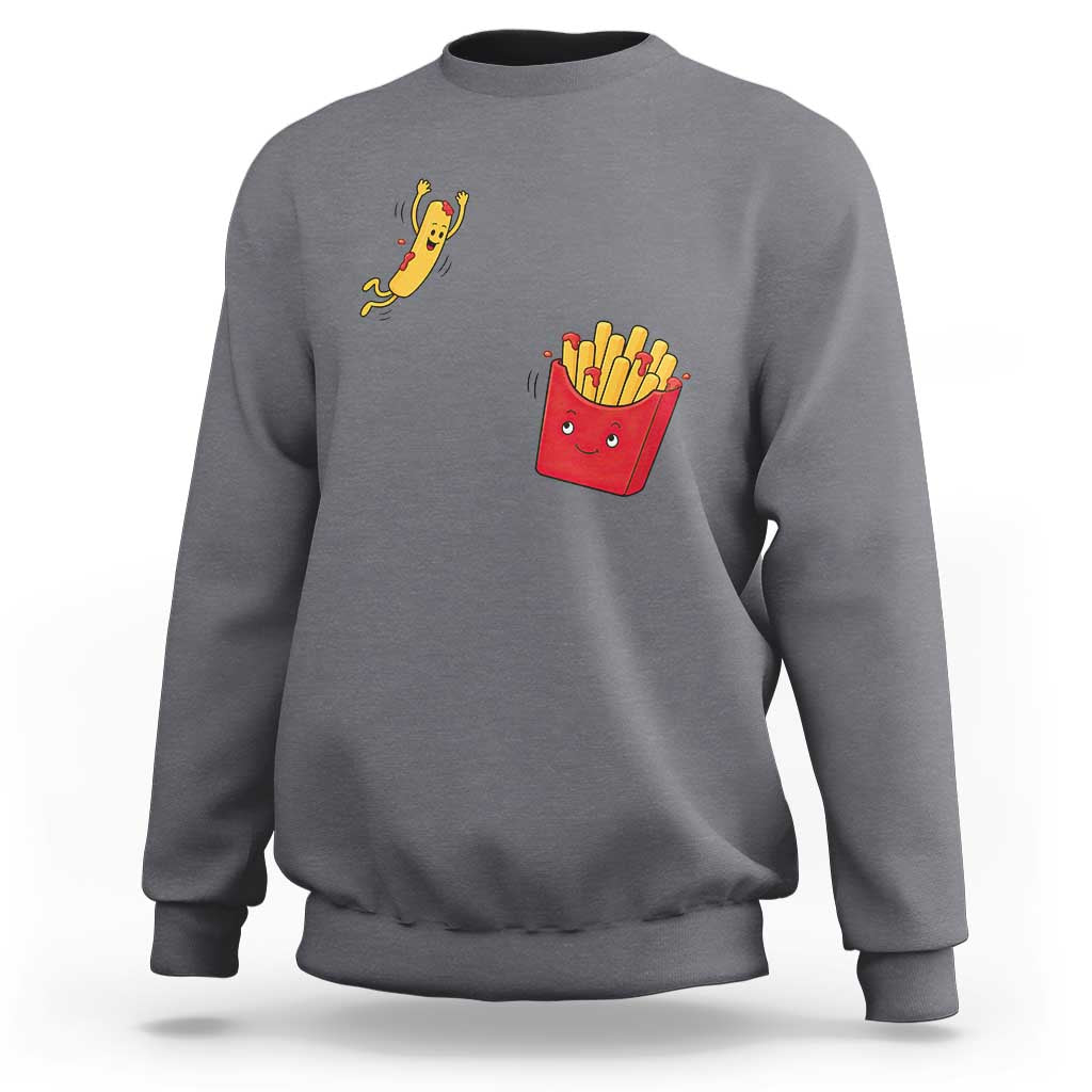 Funny French Fry Jumping Into Fries Box Sweatshirt Fast Food Lover