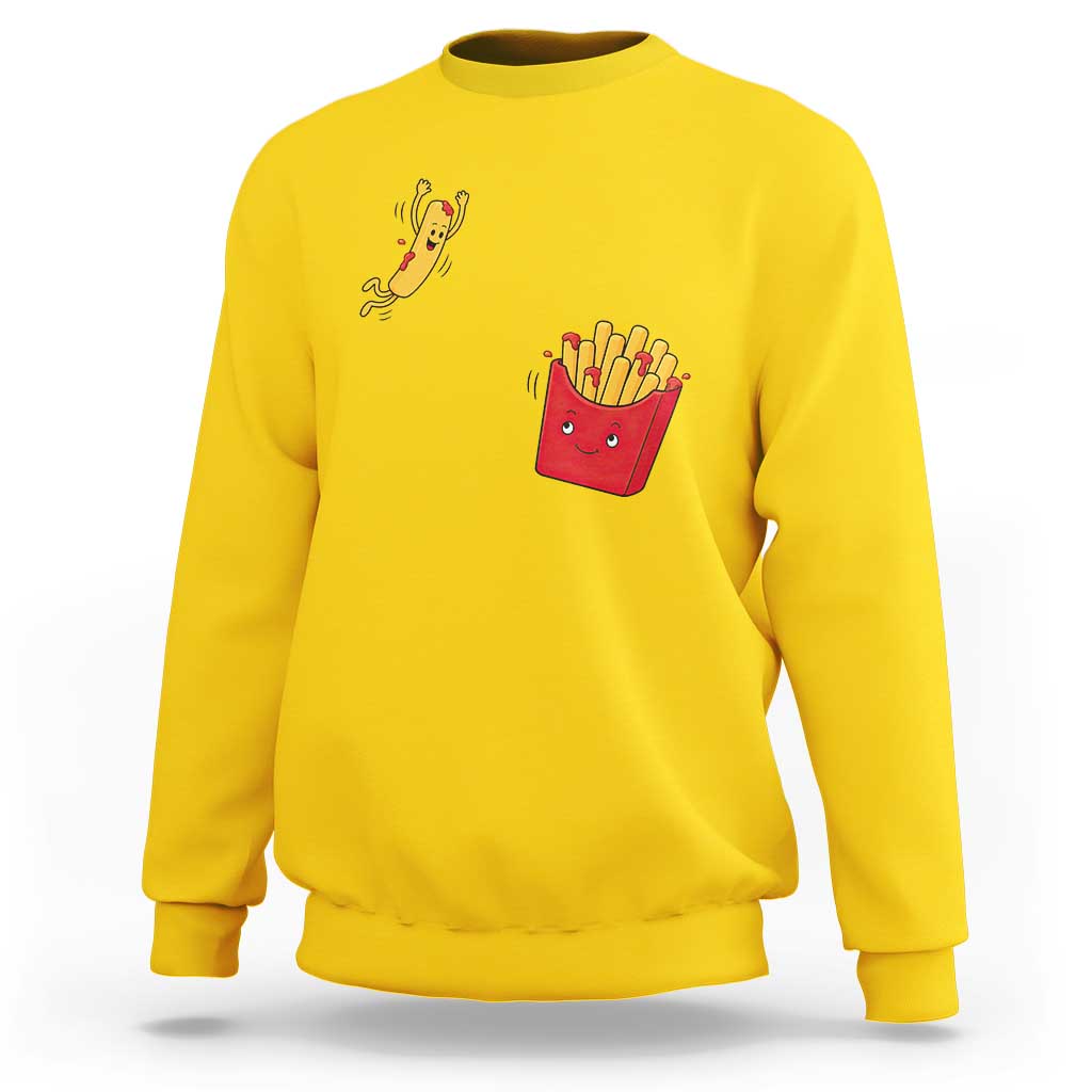 Funny French Fry Jumping Into Fries Box Sweatshirt Fast Food Lover