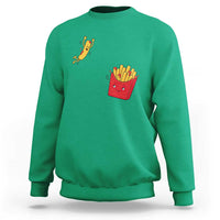 Funny French Fry Jumping Into Fries Box Sweatshirt Fast Food Lover