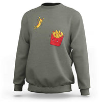 Funny French Fry Jumping Into Fries Box Sweatshirt Fast Food Lover