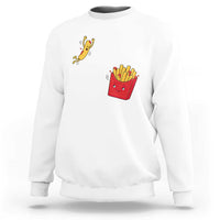 Funny French Fry Jumping Into Fries Box Sweatshirt Fast Food Lover