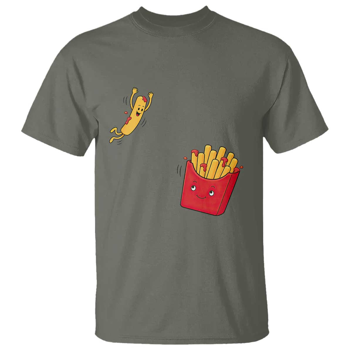 Funny French Fry Jumping Into Fries Box T Shirt Fast Food Lover