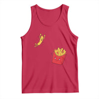 Funny French Fry Jumping Into Fries Box Tank Top Fast Food Lover