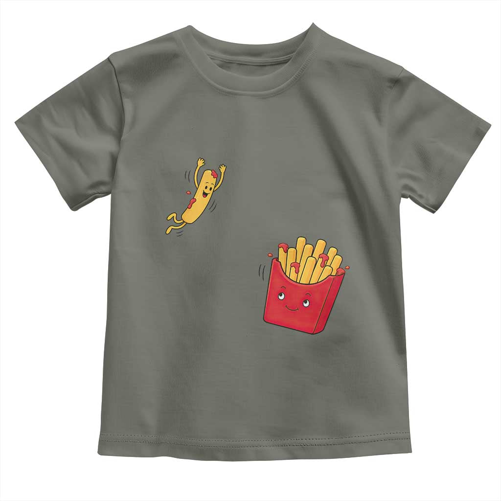 Funny French Fry Jumping Into Fries Box Toddler T Shirt Fast Food Lover