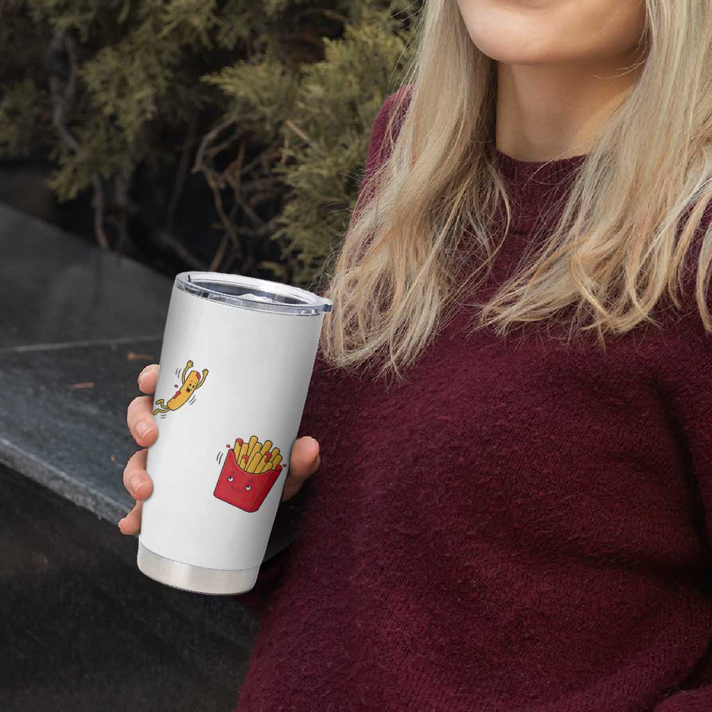 Funny French Fry Jumping Into Fries Box Tumbler Cup Fast Food Lover