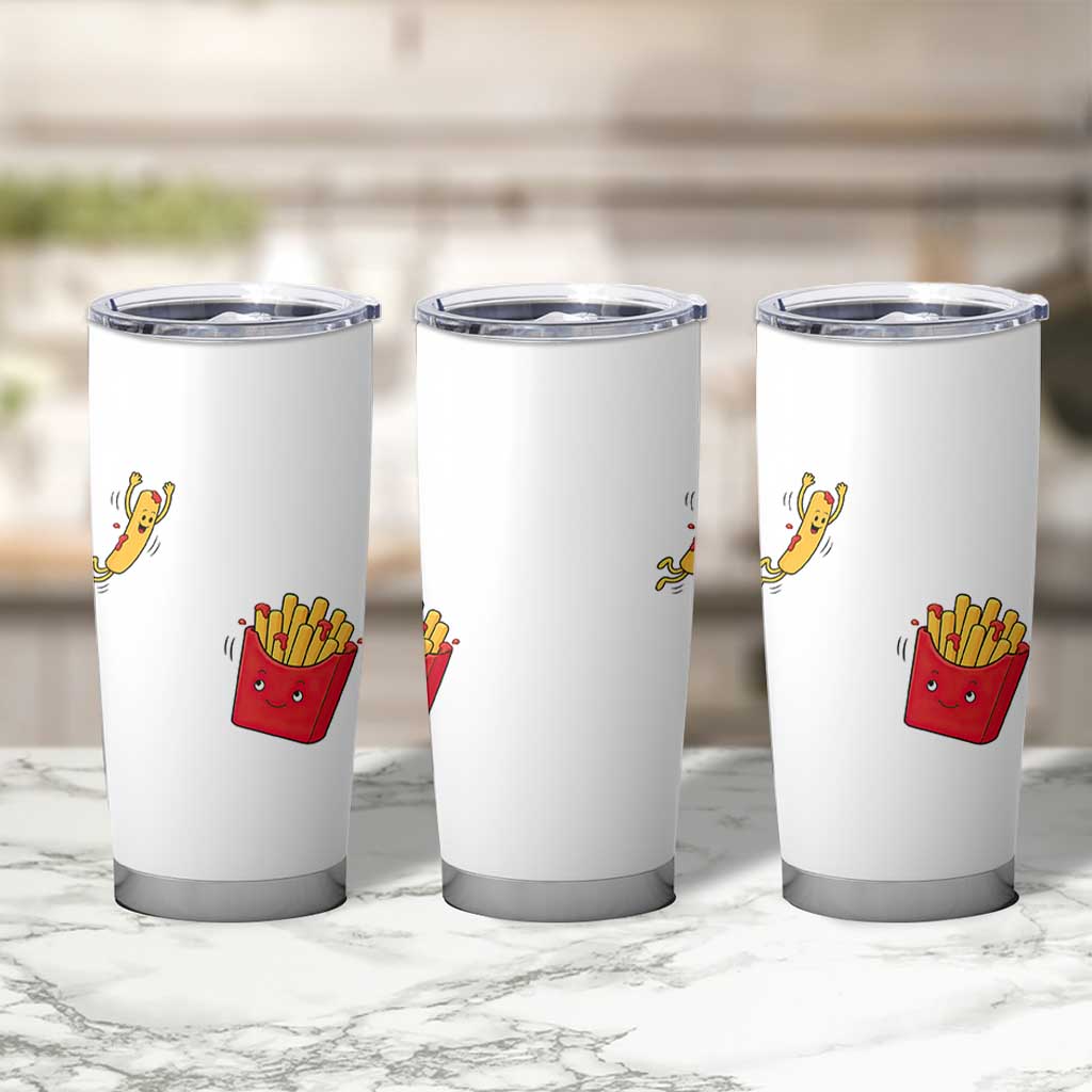 Funny French Fry Jumping Into Fries Box Tumbler Cup Fast Food Lover