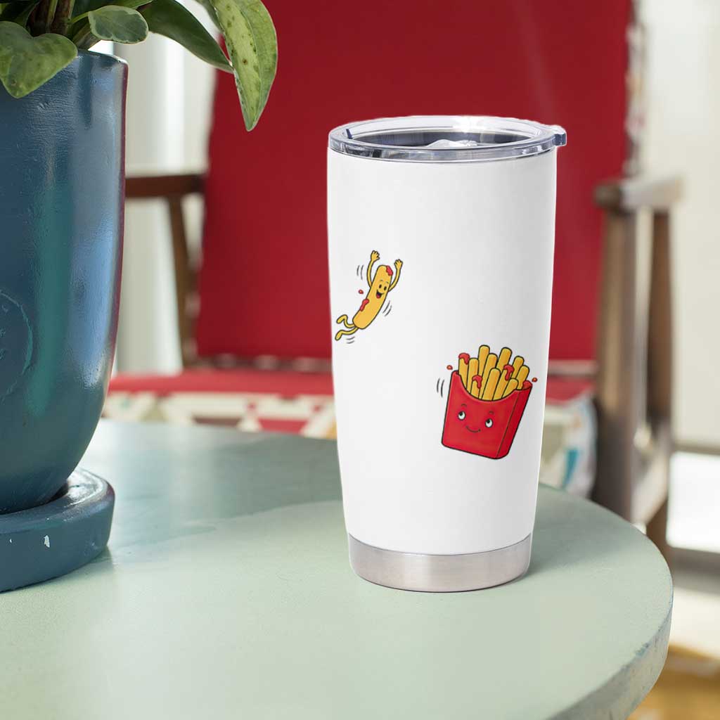 Funny French Fry Jumping Into Fries Box Tumbler Cup Fast Food Lover