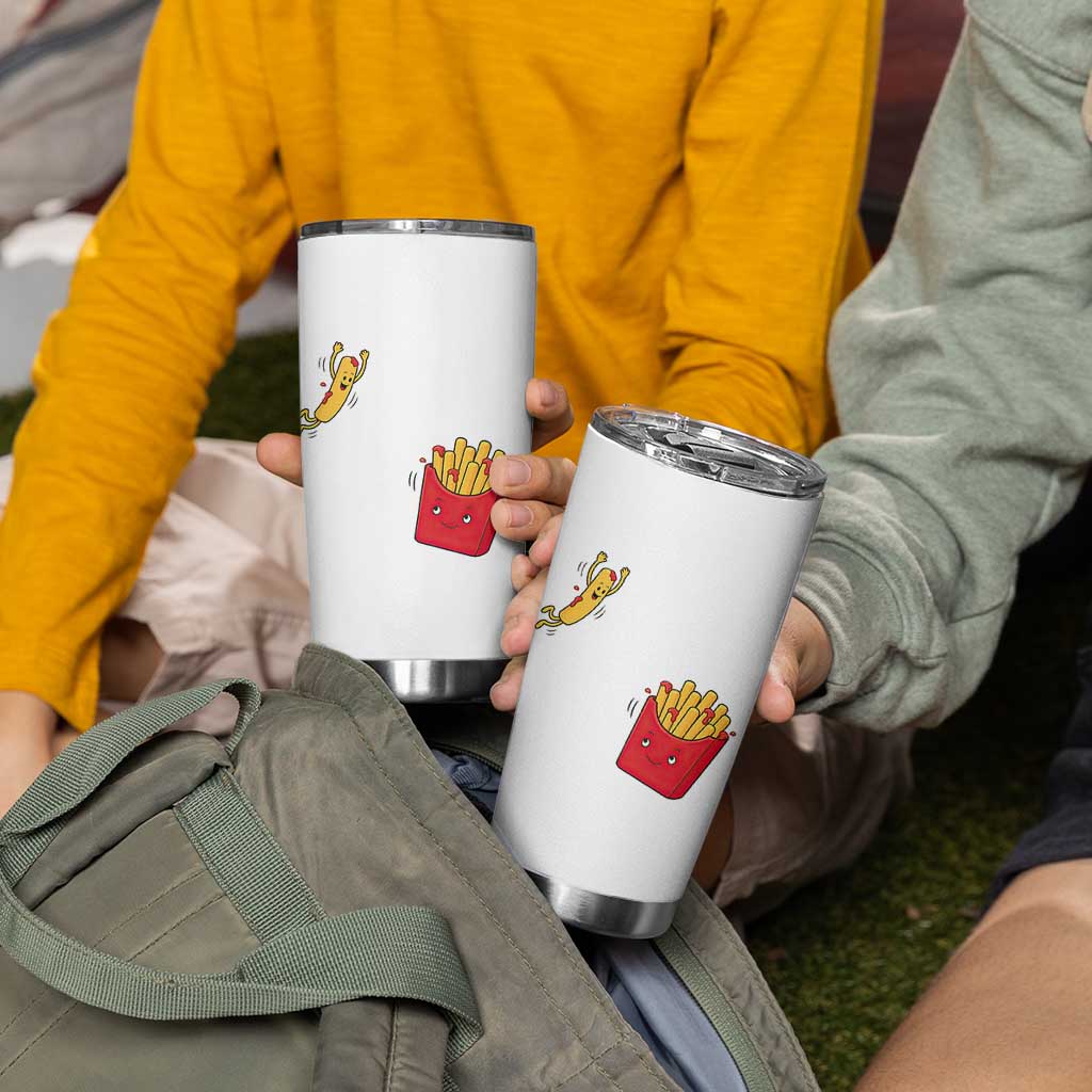 Funny French Fry Jumping Into Fries Box Tumbler Cup Fast Food Lover