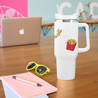 Funny French Fry Jumping Into Fries Box Tumbler With Handle Fast Food Lover