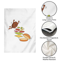 Funny Burger Ingredients Flying Into Bun Garden Flag Fast Food Lover Gift