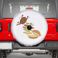 Funny Burger Ingredients Flying Into Bun Spare Tire Cover Fast Food Lover Gift
