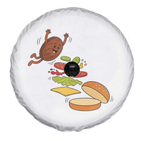 Funny Burger Ingredients Flying Into Bun Spare Tire Cover Fast Food Lover Gift