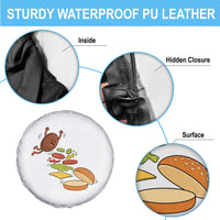 Funny Burger Ingredients Flying Into Bun Spare Tire Cover Fast Food Lover Gift