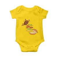 Funny Burger Ingredients Flying Into Bun Baby Onesie Fast Food Lover Gift