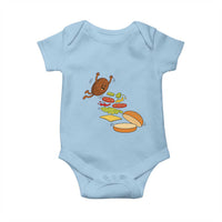 Funny Burger Ingredients Flying Into Bun Baby Onesie Fast Food Lover Gift