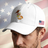 Funny Burger Ingredients Flying Into Bun Baseball Cap Fast Food Lover Gift