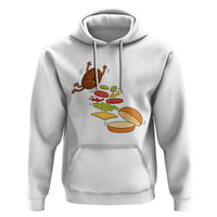 Funny Burger Ingredients Flying Into Bun Hoodie Fast Food Lover Gift