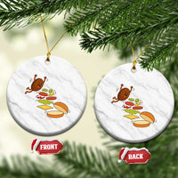 Funny Burger Ingredients Flying Into Bun Ceramic Ornament Fast Food Lover Gift