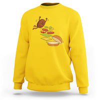 Funny Burger Ingredients Flying Into Bun Sweatshirt Fast Food Lover Gift