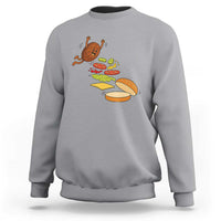Funny Burger Ingredients Flying Into Bun Sweatshirt Fast Food Lover Gift