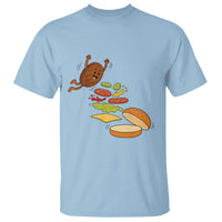 Funny Burger Ingredients Flying Into Bun T Shirt Fast Food Lover Gift