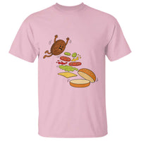 Funny Burger Ingredients Flying Into Bun T Shirt Fast Food Lover Gift