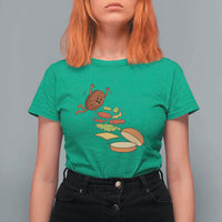 Funny Burger Ingredients Flying Into Bun T Shirt For Women Fast Food Lover Gift